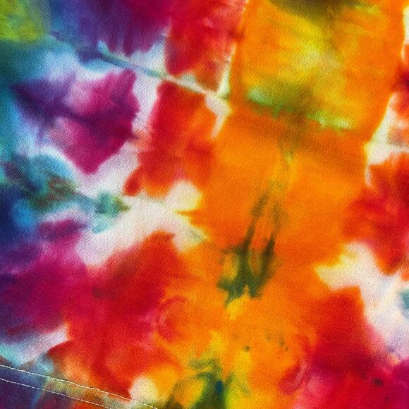 Women's Tie Dyed Tank Crop - Ice Dye Handmade - Funky Rainbow (Fitted Large) - Picture 10 of 11